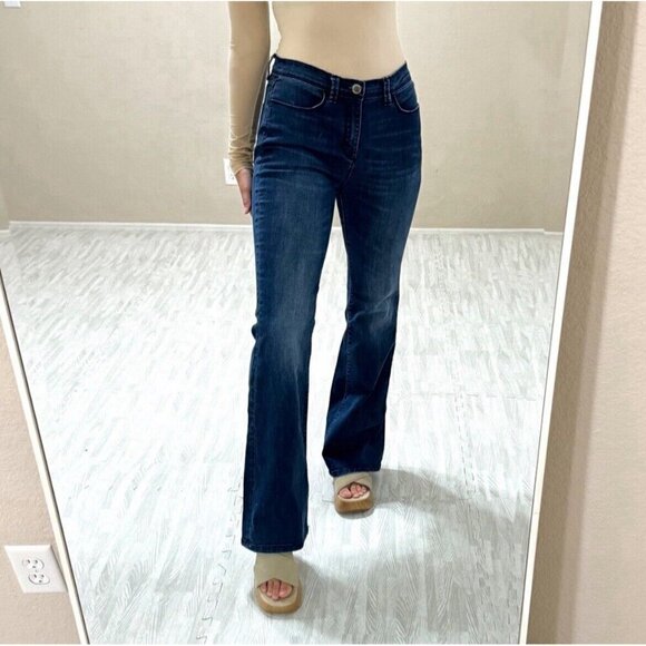 Antropologie SILENCE + NOISE Hi Rise Flare Jeans Womens Size 27 Blue Wash Denim - Picture 2 of 11